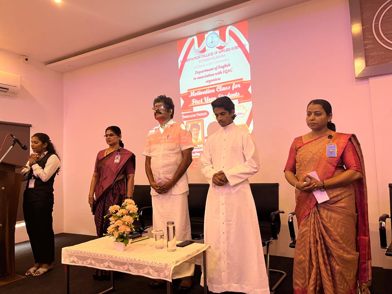 Dept of English conducted motivation class for first year students on 23.08.2024