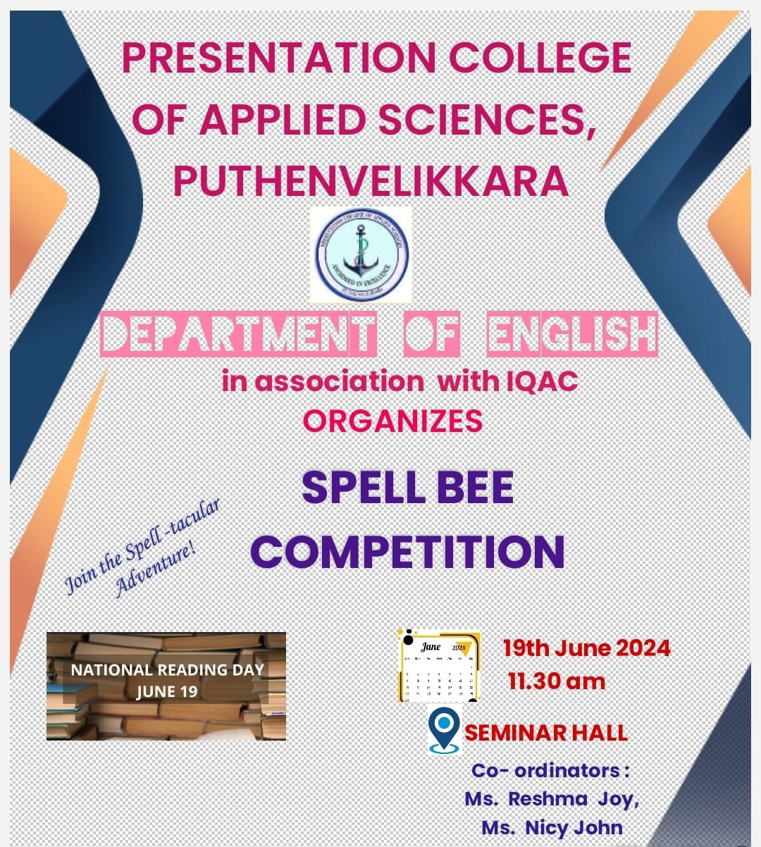 SpellBee competition for teachers organized by Department of English