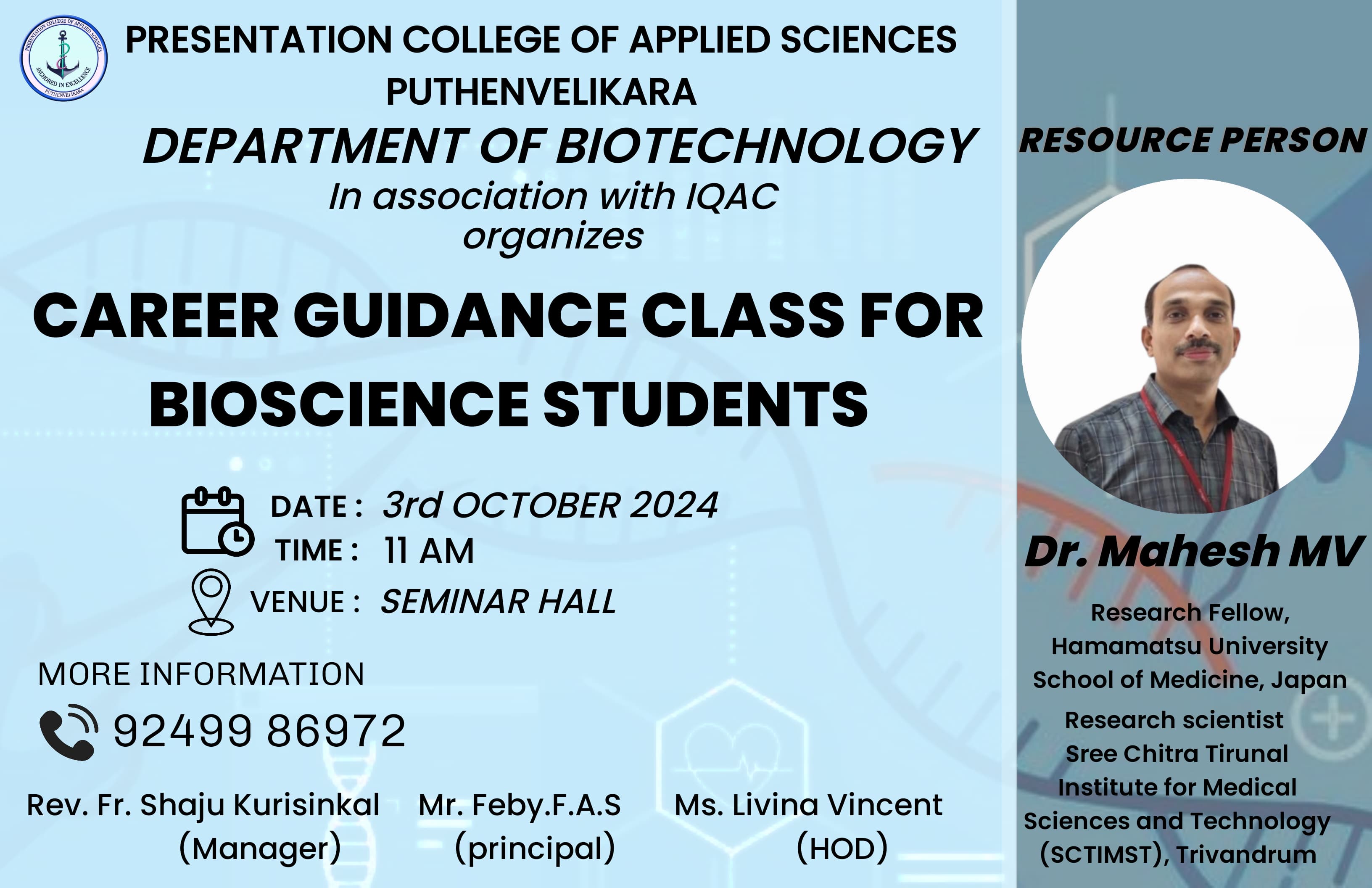 Career Guidance Class Organized by Biotechnology department
